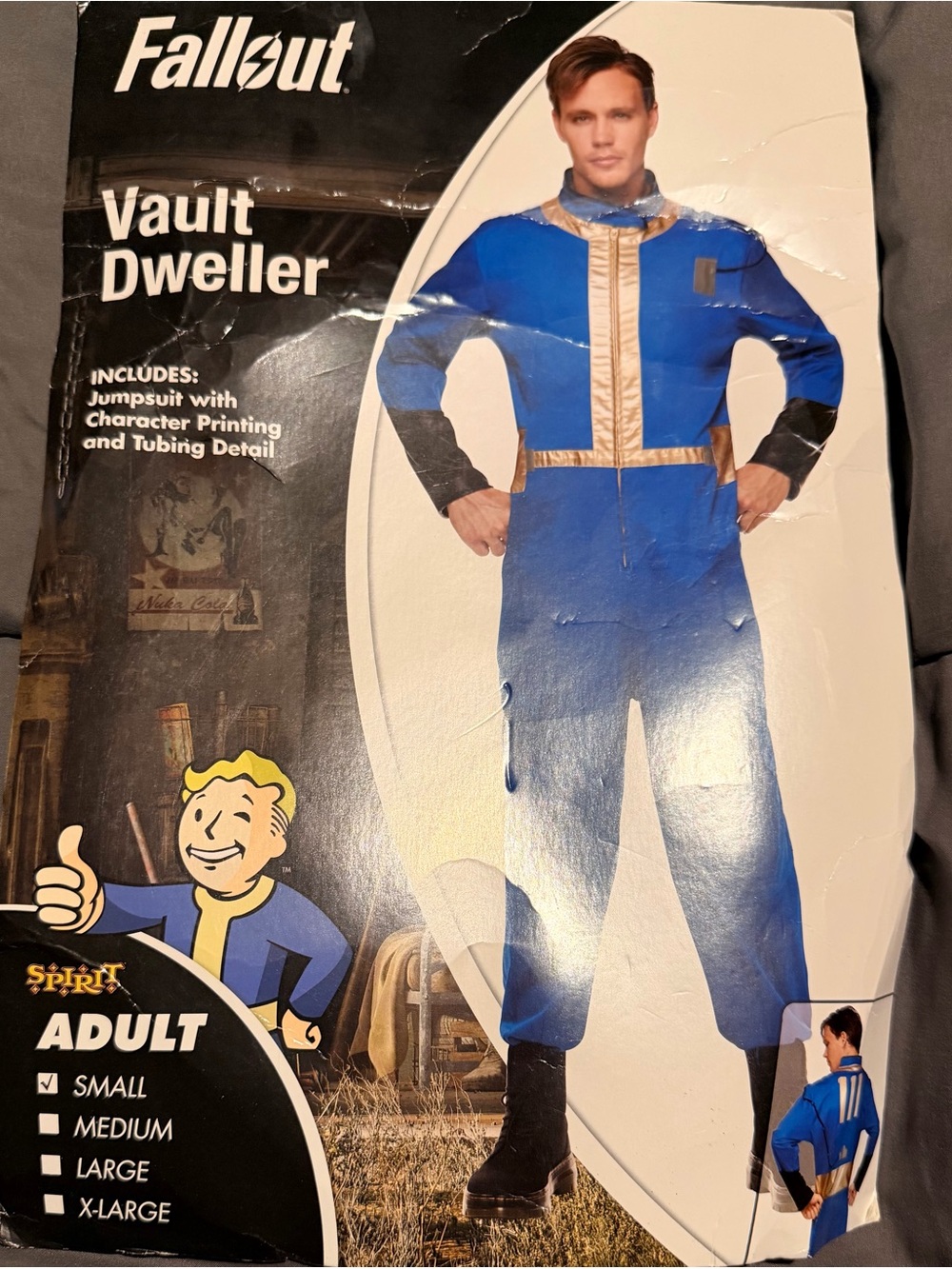 Spirit Vault Dweller Adult Jumpsuit in Blue and Gold